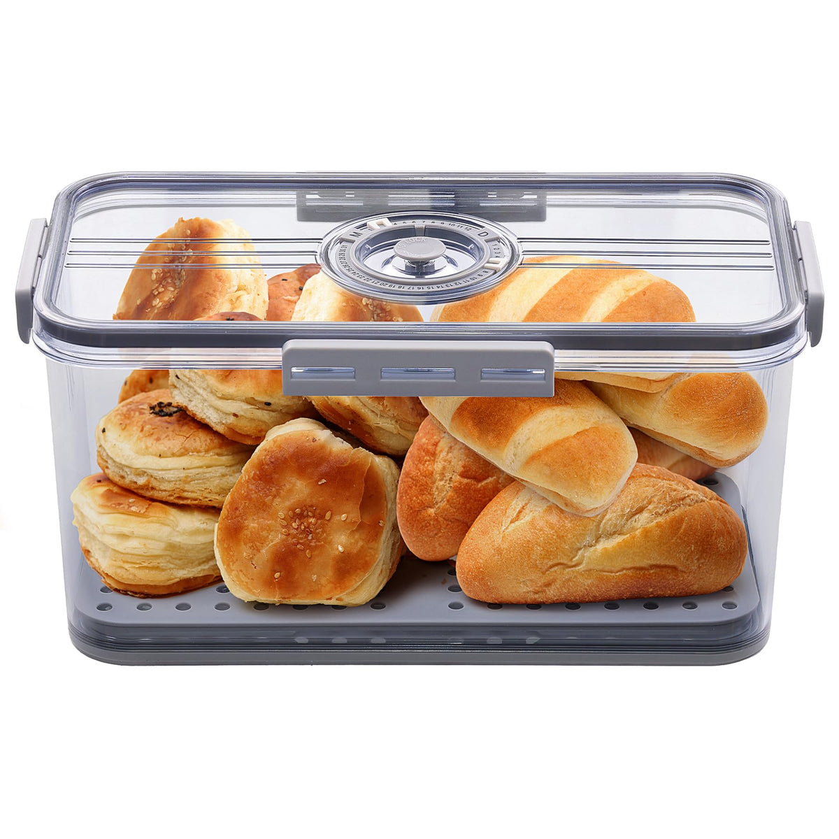 ANYPROLUS caja de pan, vista frontal, facilita ver el estado del pan.
