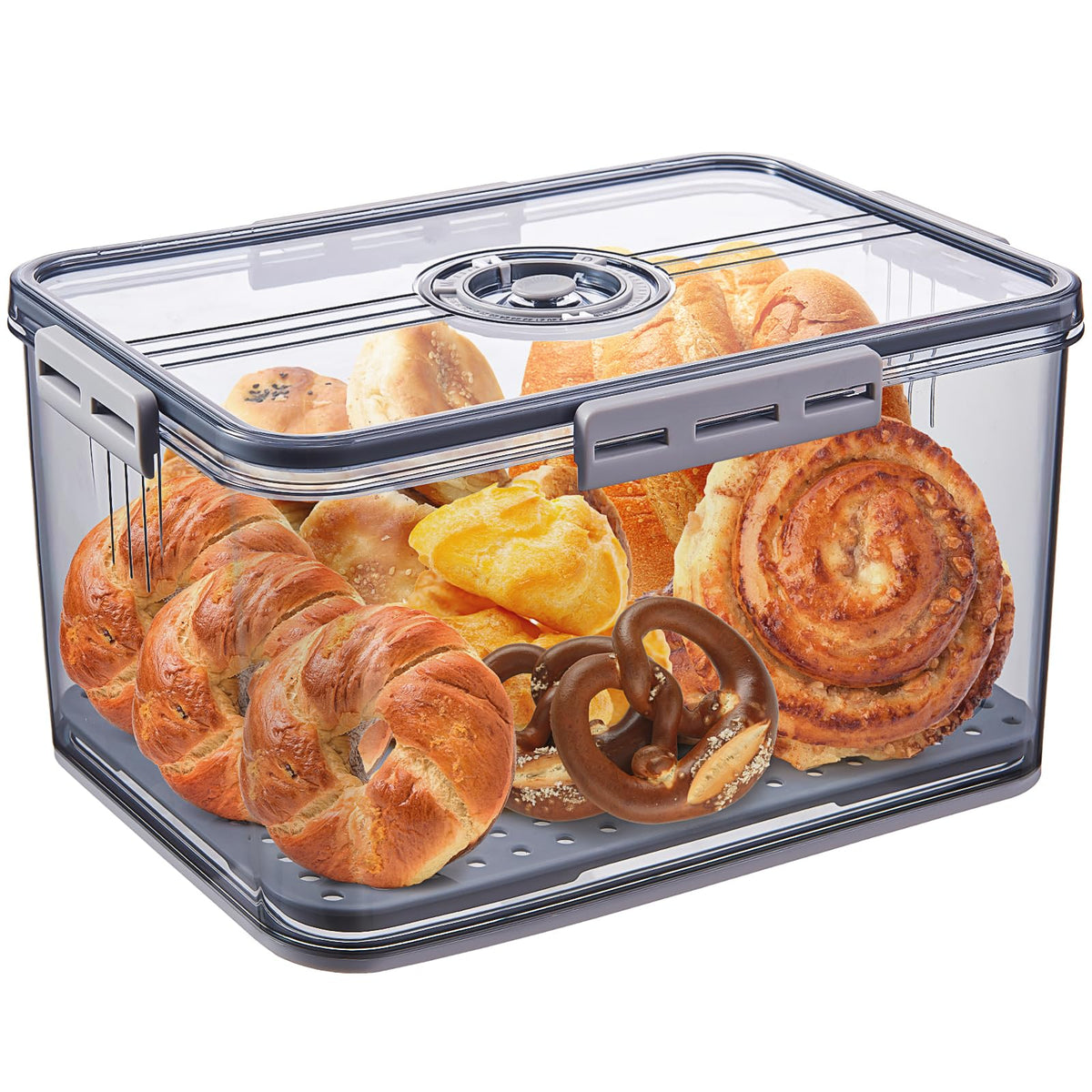 ANYPROLUS Panera hermética con tapa, mantiene el pan fresco por más tiempo.