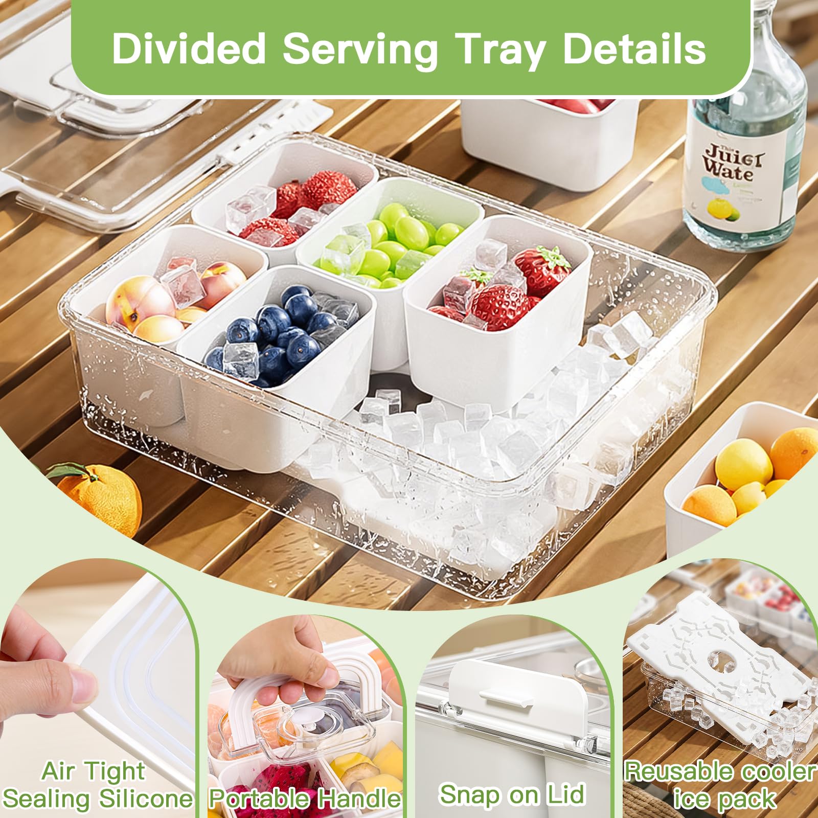 ANYPROLUS paquete de hielo reutilizable mantiene alimentos frescos sin derrames.