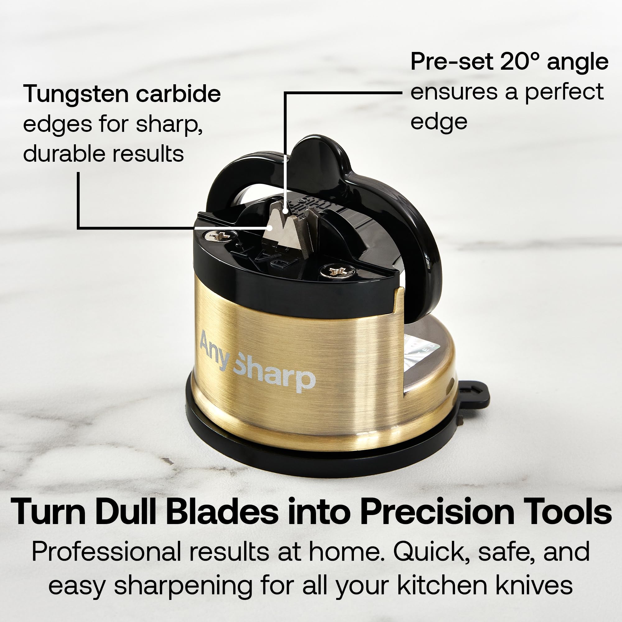 AnySharp CHEF detalle de la base PowerGrip con ventosa, sujeción segura y estable