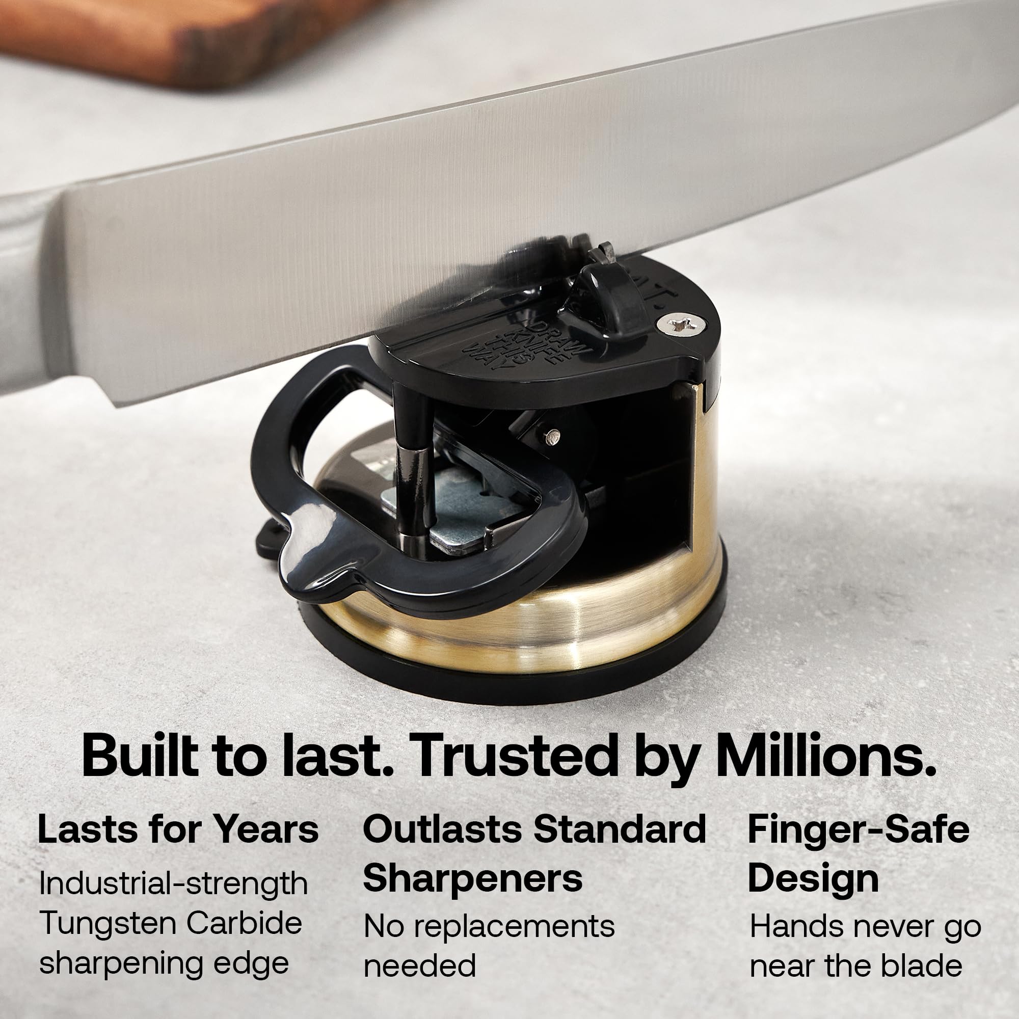 AnySharp CHEF etiqueta con instrucciones claras, uso sencillo sin experiencia previa