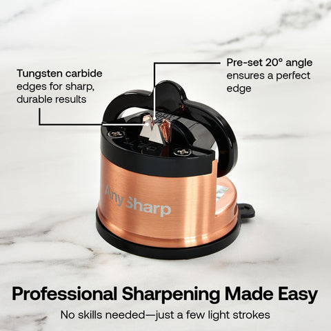 AnySharp Chef: afila con manos libres para mayor seguridad en la cocina.