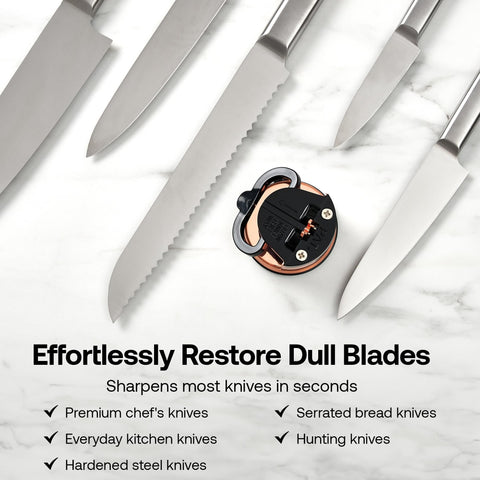AnySharp Chef: diseño compacto que cabe en cualquier cajón de cocina.