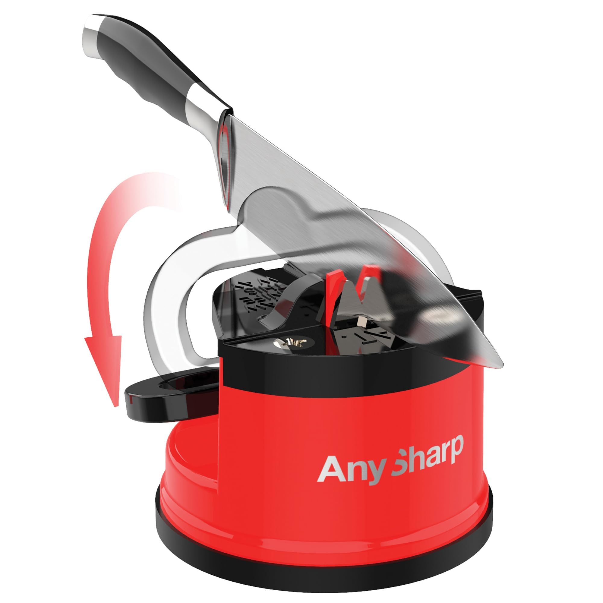 AnySharp base PowerGrip fijada a encimera para afilar sin deslizarse