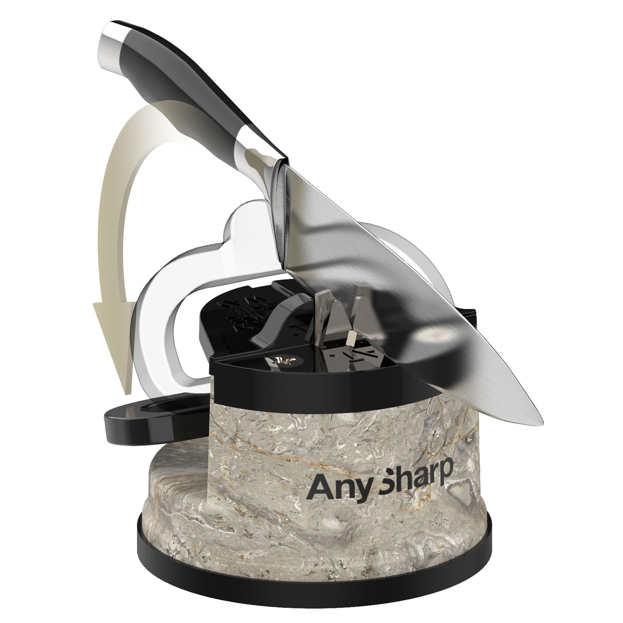 AnySharp Editions base de succión PowerGrip fija la afiladora para mayor seguridad