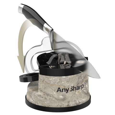 AnySharp Editions base de succión PowerGrip fija la afiladora para mayor seguridad