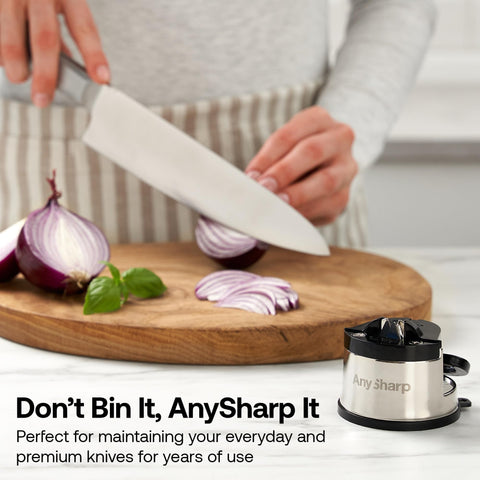 AnySharp Pro Metal: uso-profesional-cocina para chef y aficionado