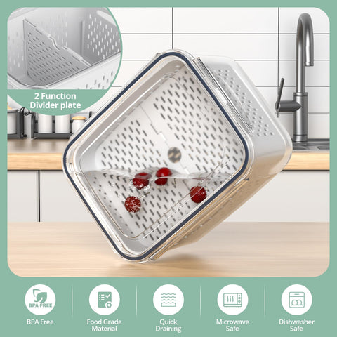 Anysig contenedores con colador removible para separar líquidos.