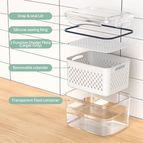 Anysig divisor ajustable permite dividir dos tipos de fruta.