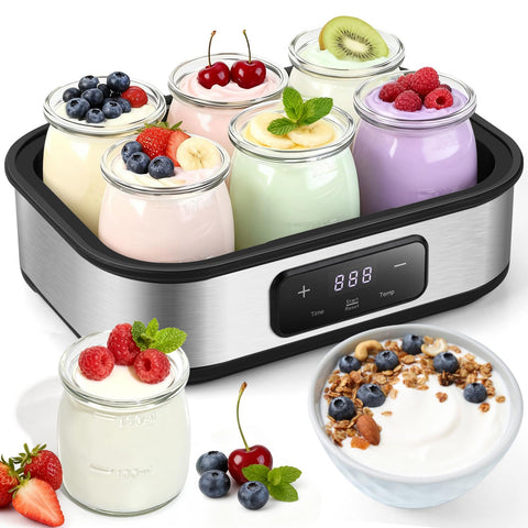 ANZKTOS Yogurera con temperatura ajustable para yogur casero suave.