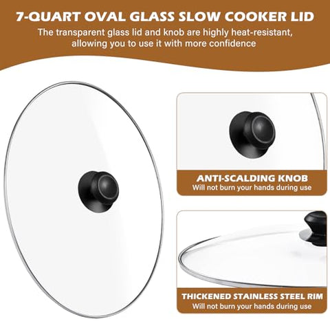 Tapa oval de vidrio Aocies para 33474G, visión clara del interior sin perder calor.