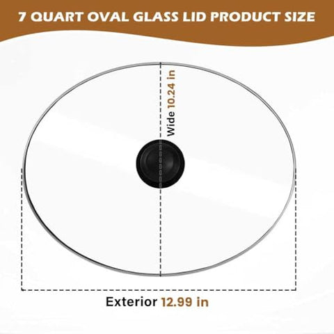 Tapa oval de vidrio Aocies, compatible con SCV700SS, ajuste seguro y retención de calor.