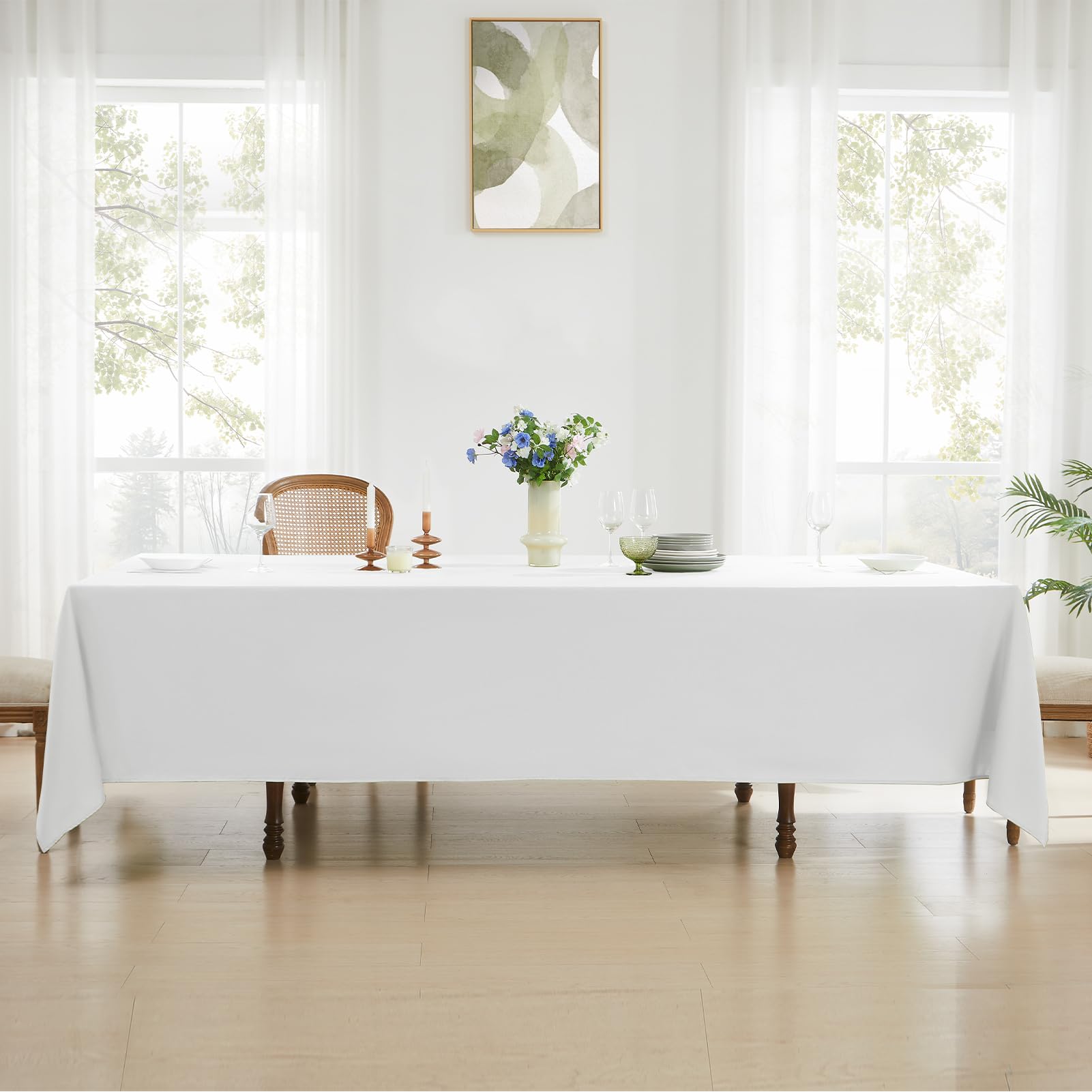 Mantel Aocoz para cena familiar, protege la mesa y crea calidez.