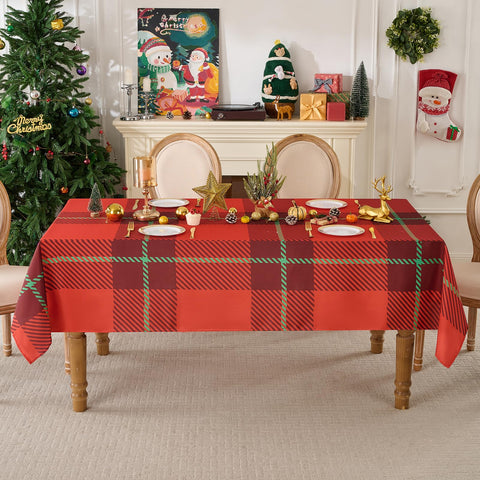 Mantel Aocoz patrón navideño versátil para servir frutas y bebidas.