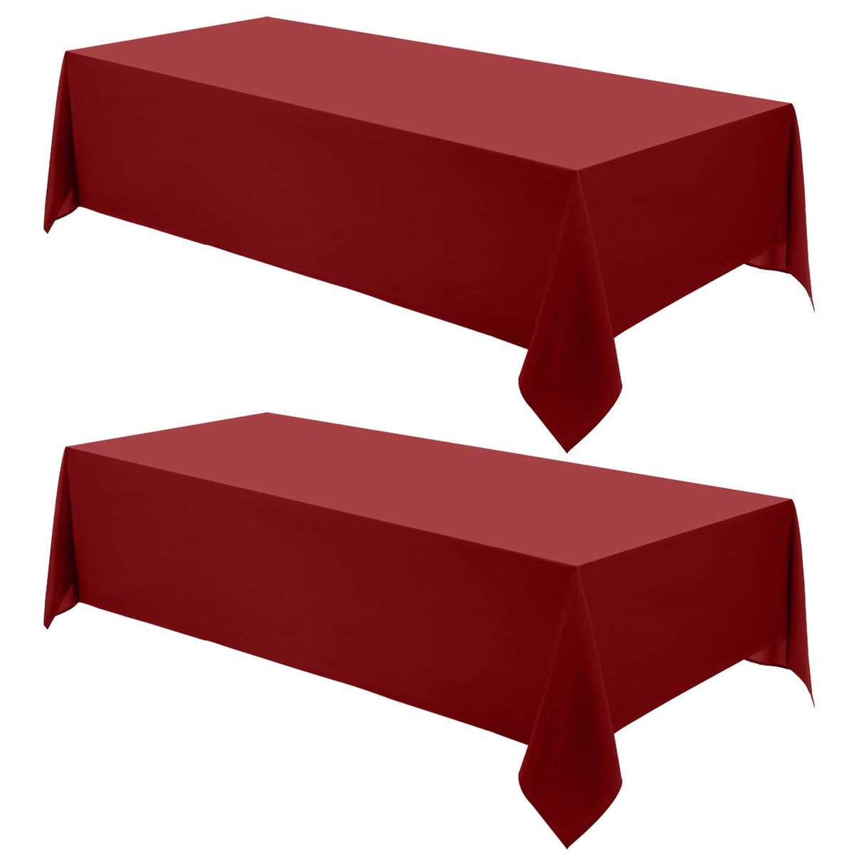 Mantel rectangular Aocoz rojo 90x132, ideal para comidas elegantes y fáciles de limpiar.