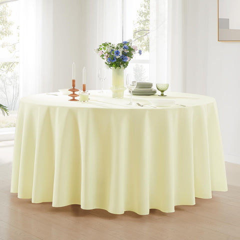 Mantel Aocoz marfil 120 pulgadas, ideal para banquetes y bodas.
