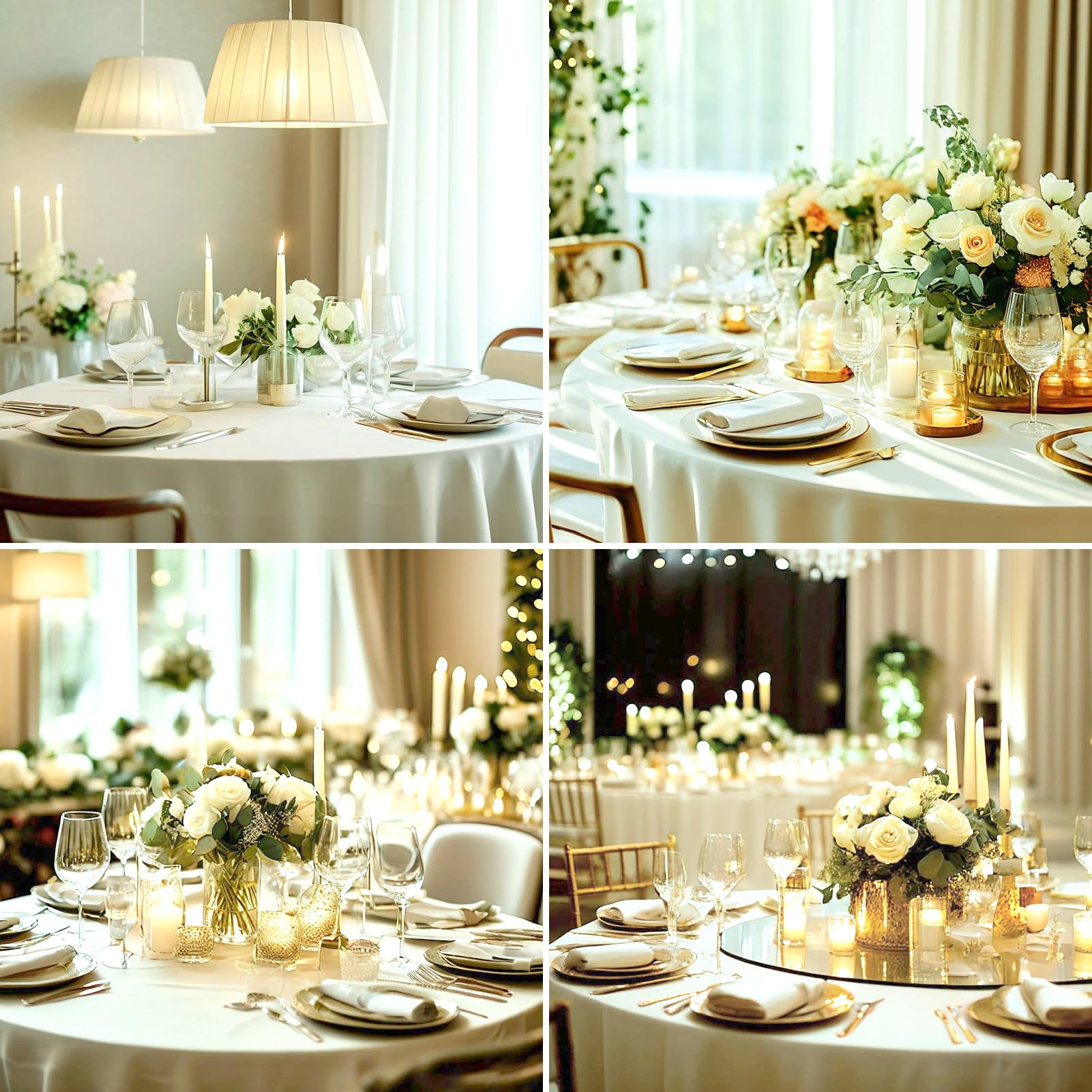 Mantel lavable Aocoz marfil 120 pulgadas, resistente y reutilizable.