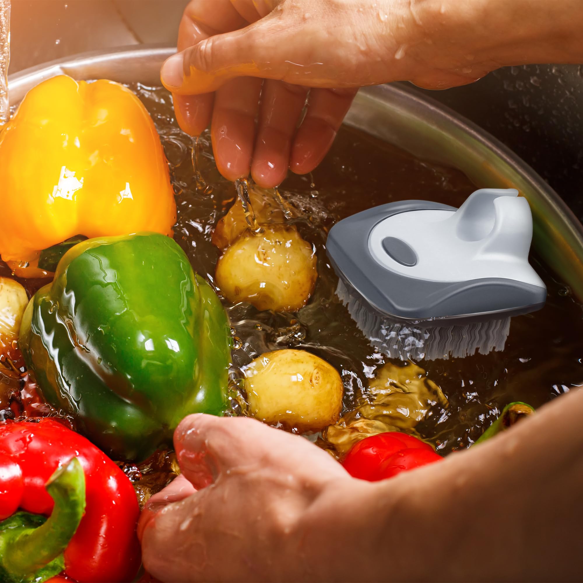 Cepillo mini Aodaer para vegetales pequeños, fácil de manejar.