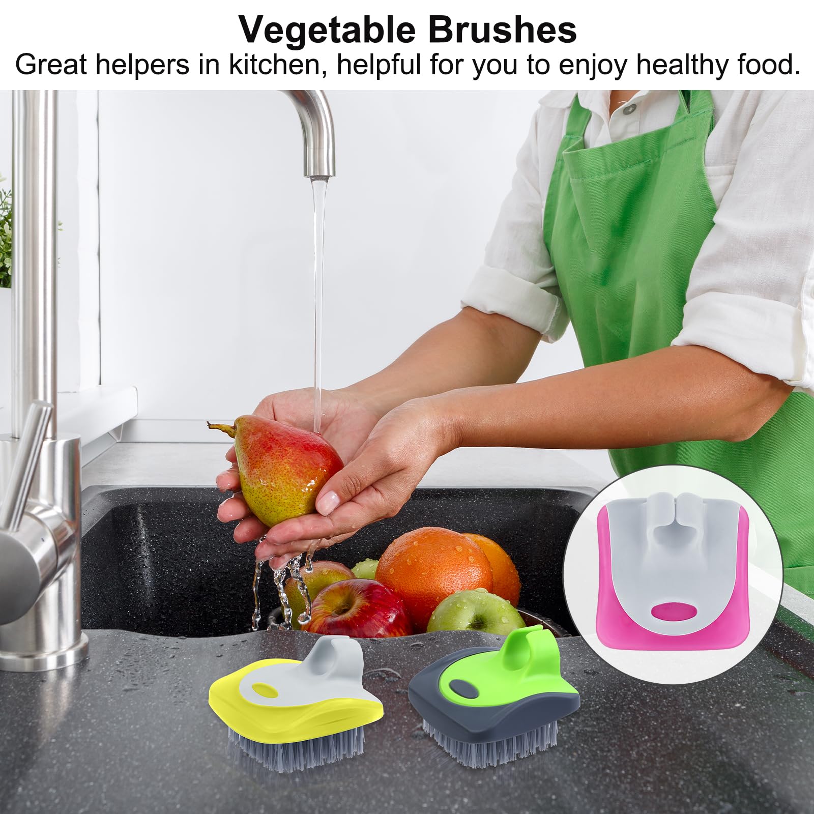 Cerdas de nylon suaves de Aodaer para limpieza eficaz sin dañar las verduras.