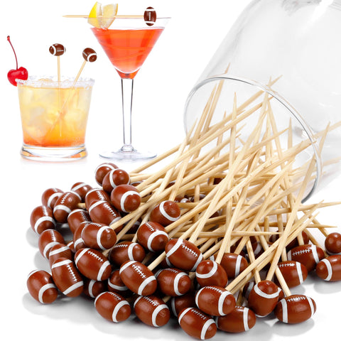 Aodaer palillos coctel bambu balon deportivo, decoracion ideal para fiestas