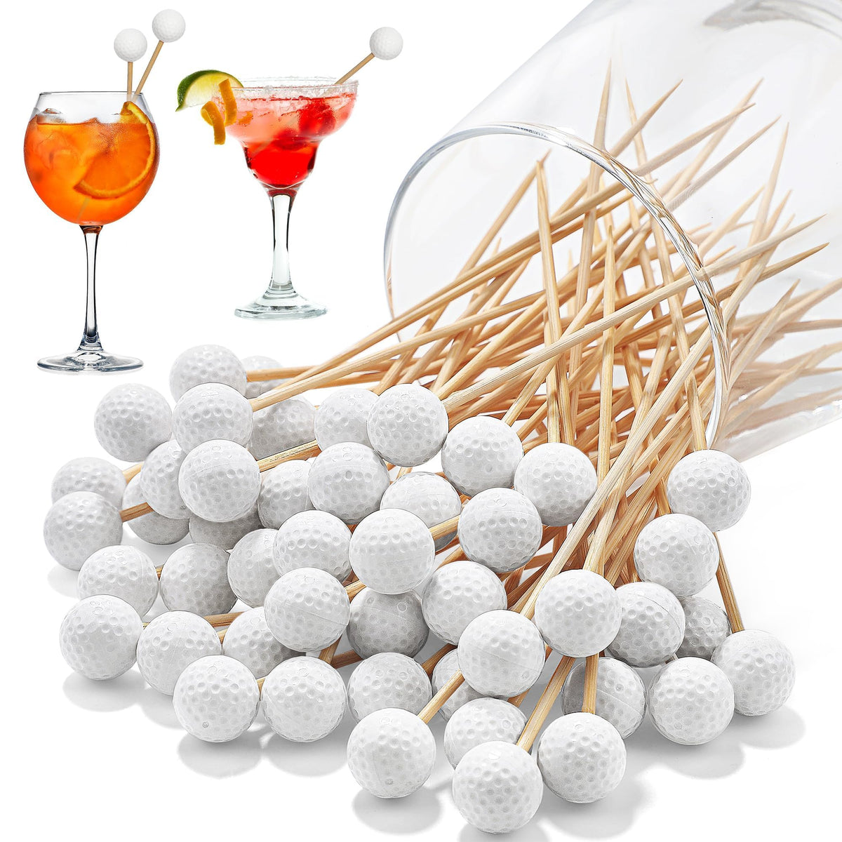 Palillos de golf Aodaer, 100 piezas, ideales para aperitivos.