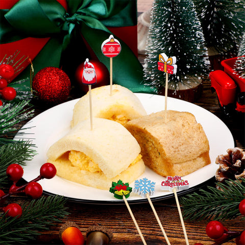Aodaer palillos navideños árbol; mejora presentaciones de postres y bocados festivos