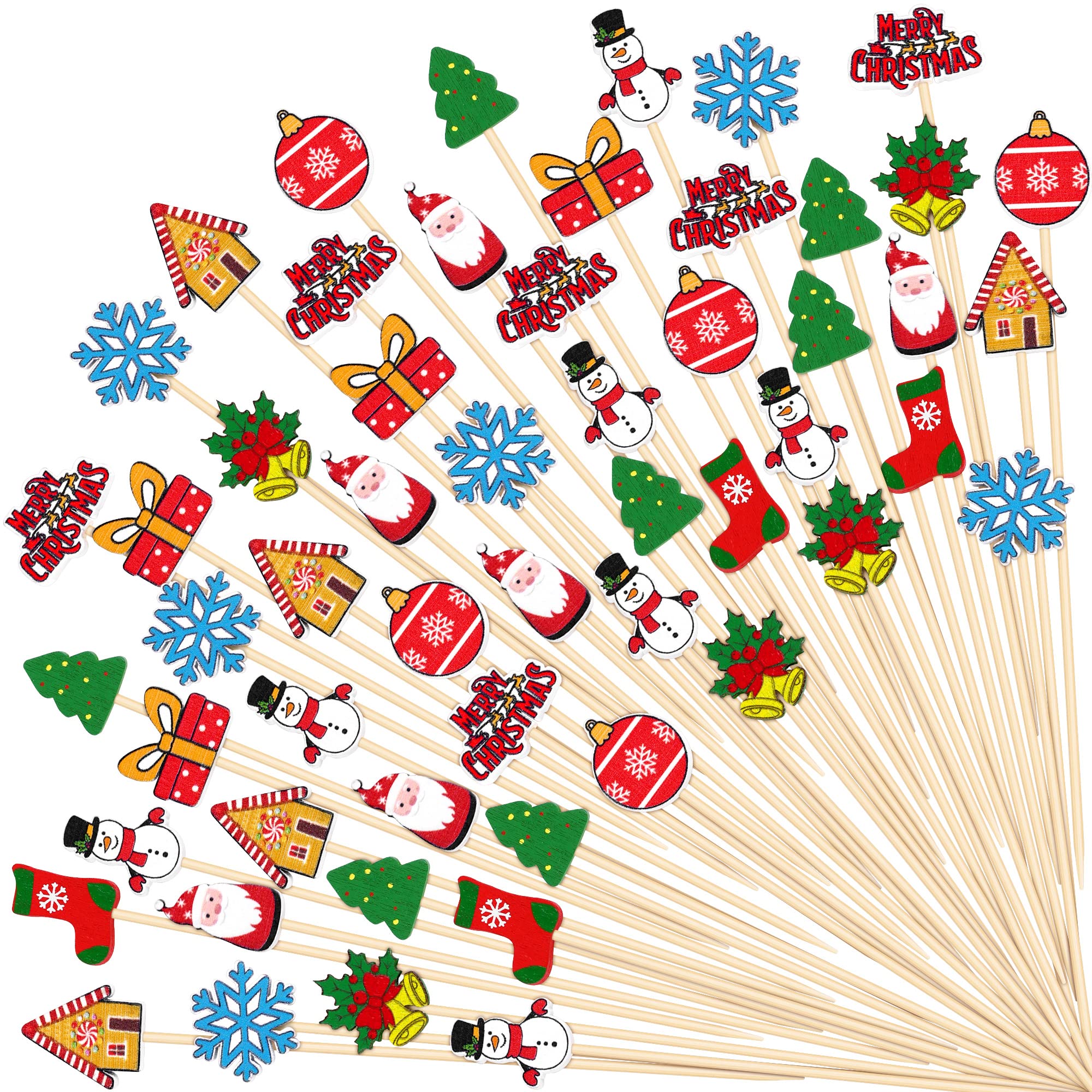 Aodaer palillos navideños campanas; realzan bebidas y aperitivos festivos