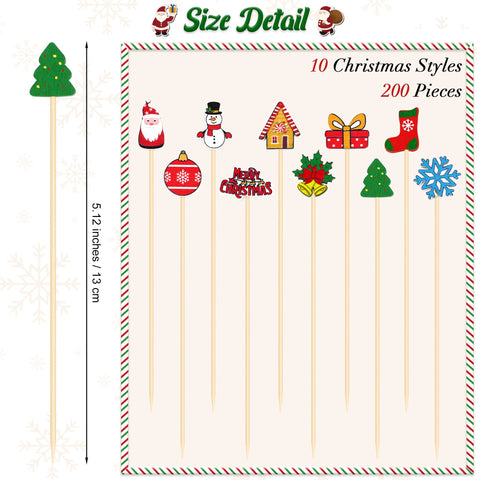 Aodaer palillos navideños muñeco de nieve; añade toque divertido a postres