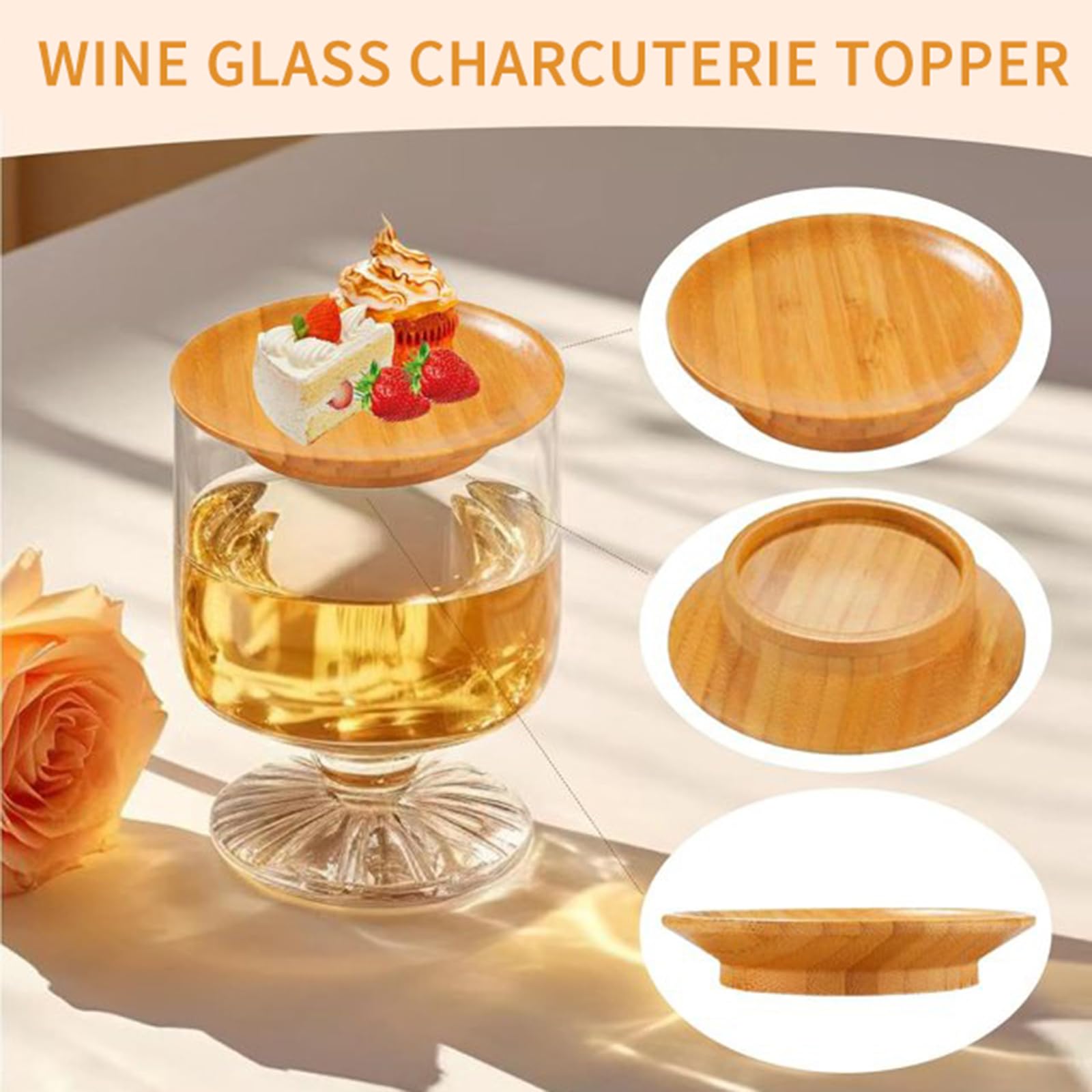 AODINI tablero de charcutería para copa de vino