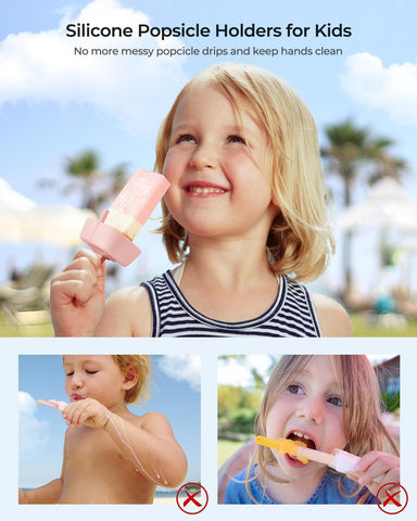 AODISTUCE portapaletas silicona con tubo: disfruta pajita integrada para beber jugos.