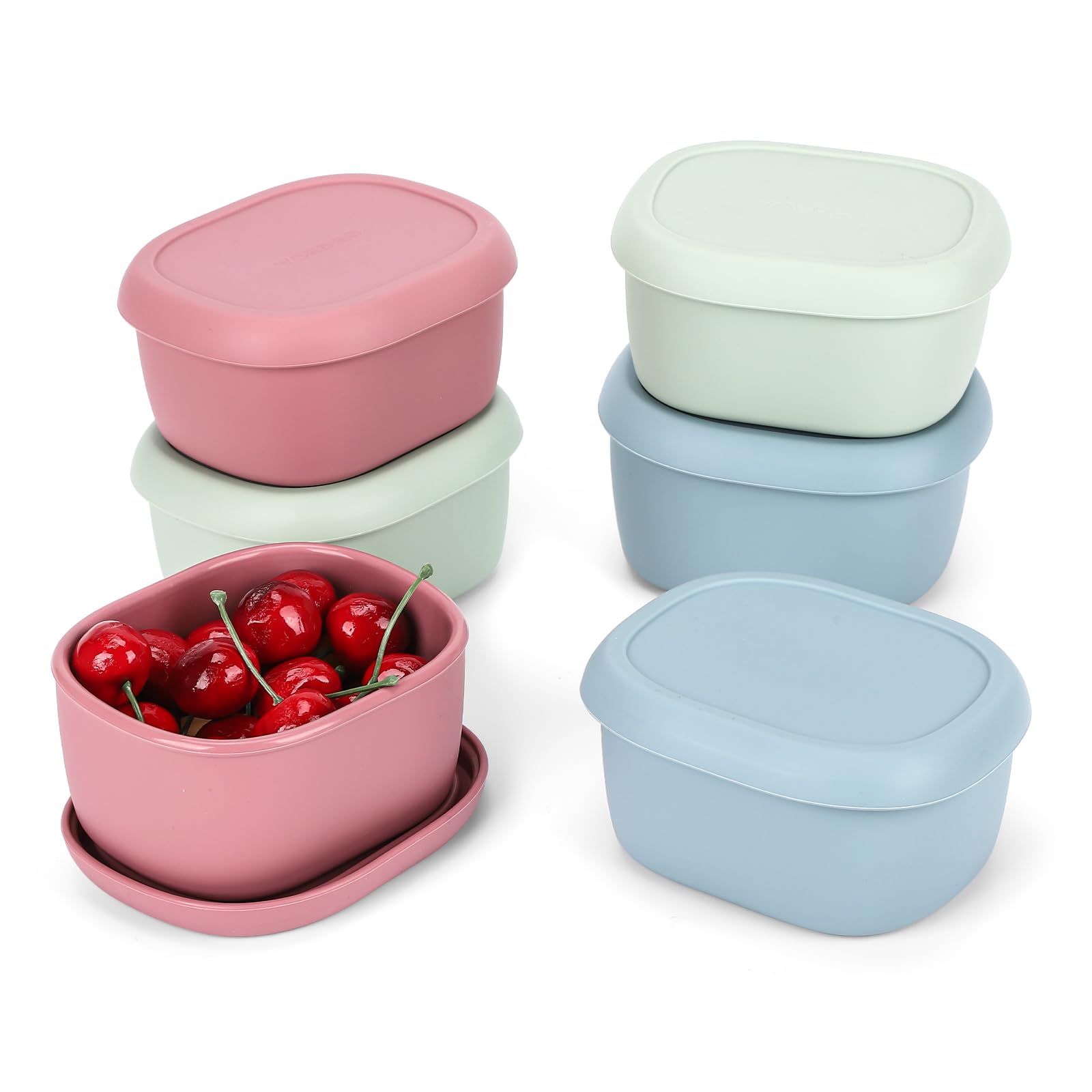 AOEDEO envases de silicona para snacks de 10 oz en colores vivos.