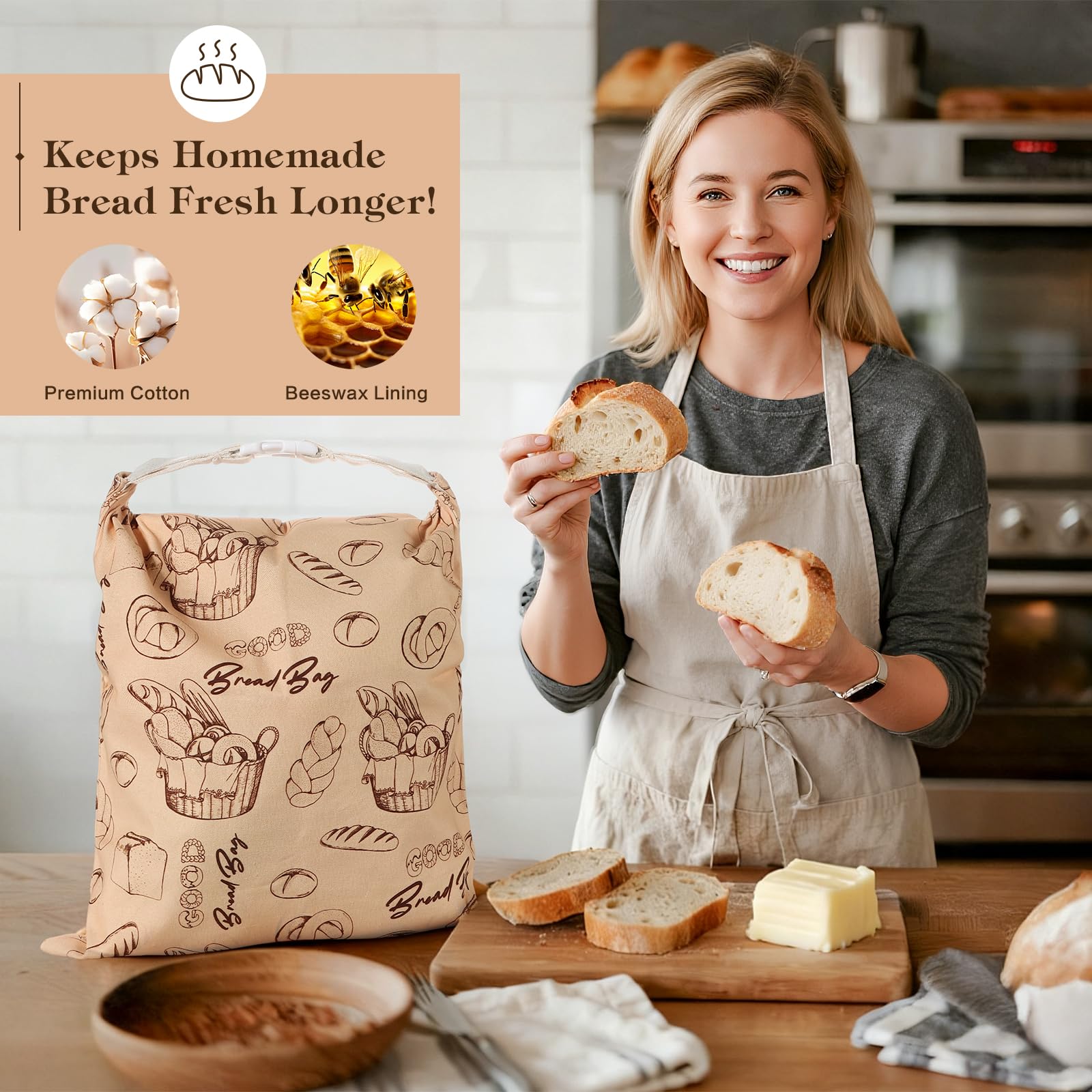 Bolsas Aofmee para pan de masa madre mantienen textura crujiente.