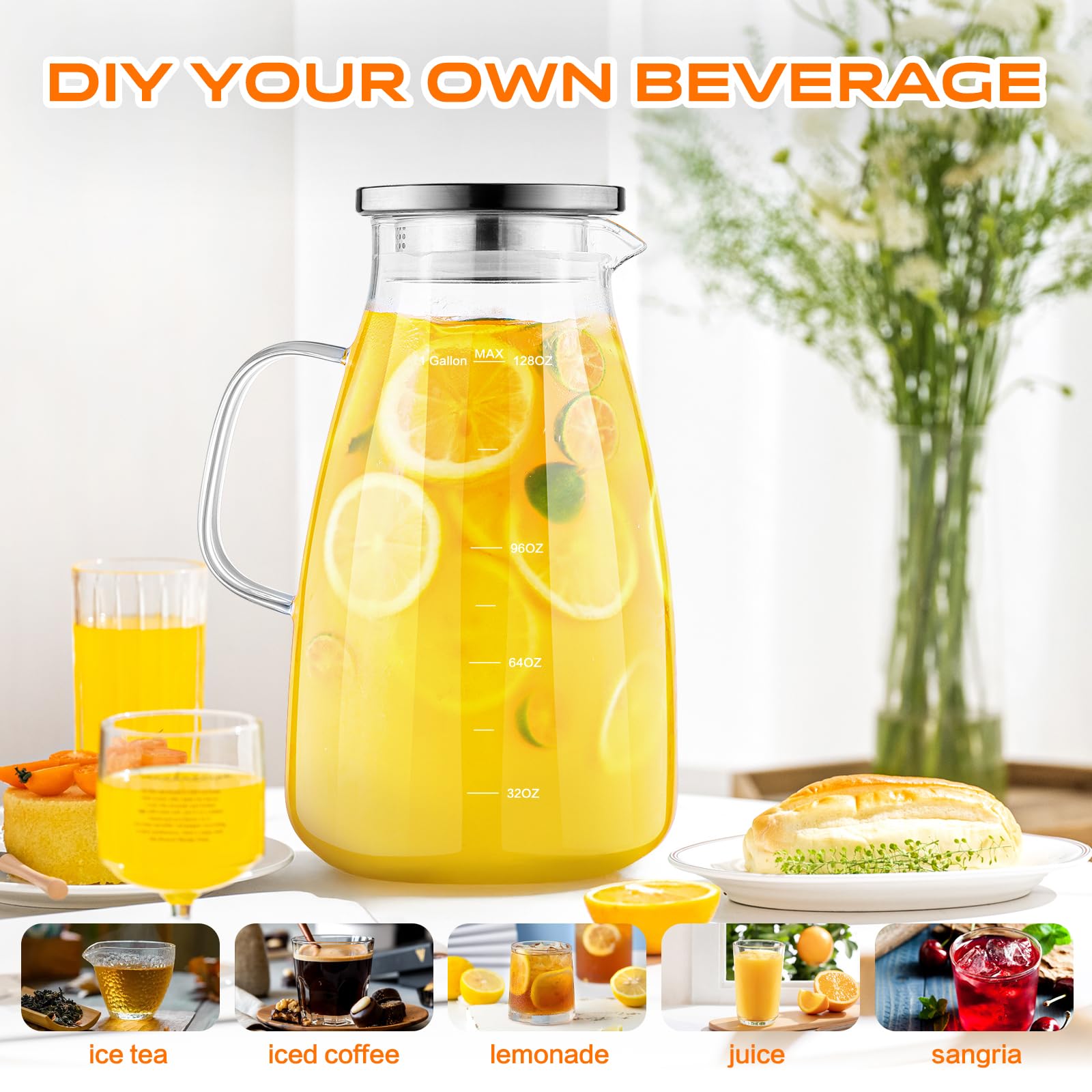 Capacidad de 128 oz, Aofmee para reuniones