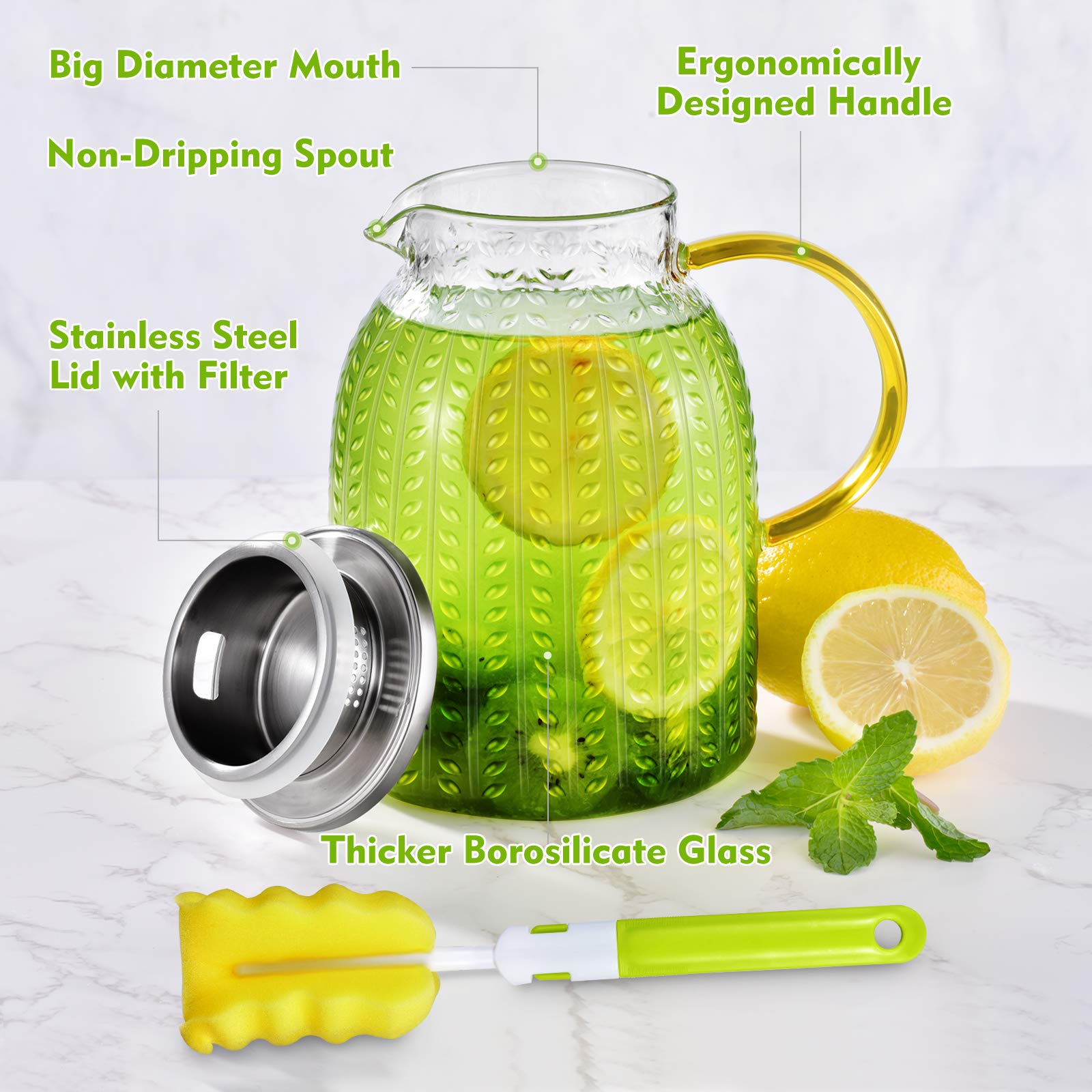 Jarra Aofmee 60oz limpieza fácil con abertura amplia