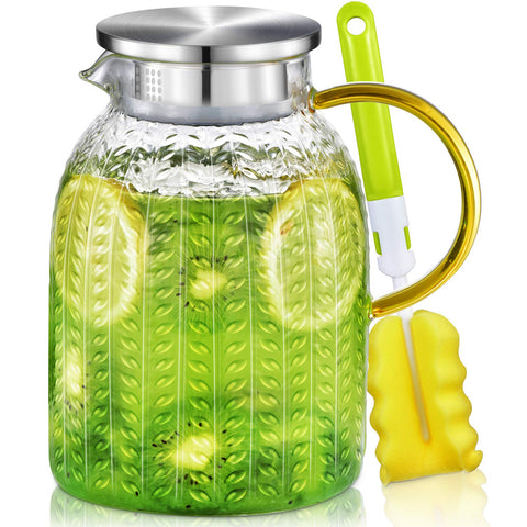 Jarra de cristal Aofmee 60oz vista frontal para servir bebidas con estilo