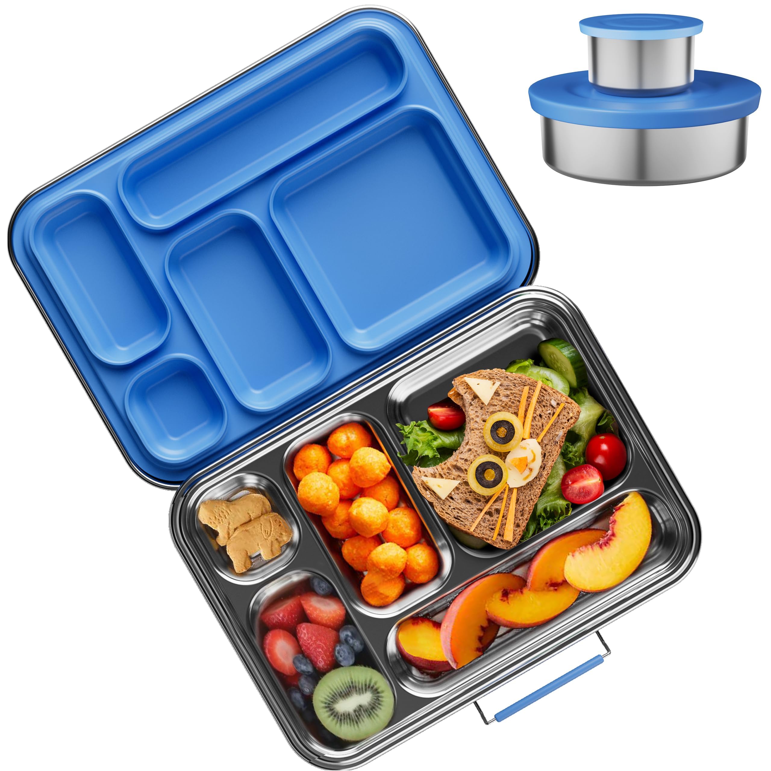 AOHEA bento box de acero inoxidable con exterior seguro para meriendas escolares