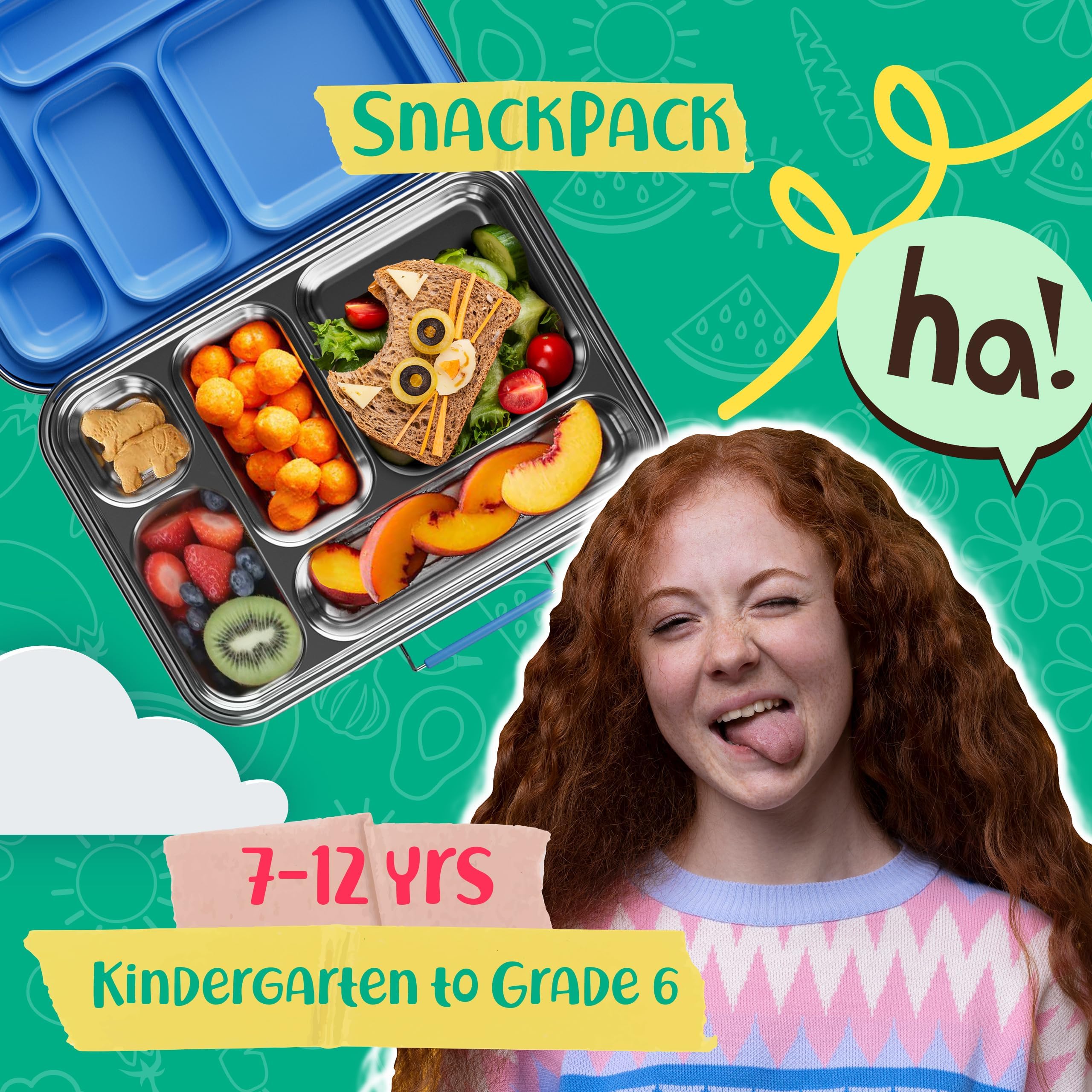 AOHEA bento box interior con 5 compartimentos para separar comidas