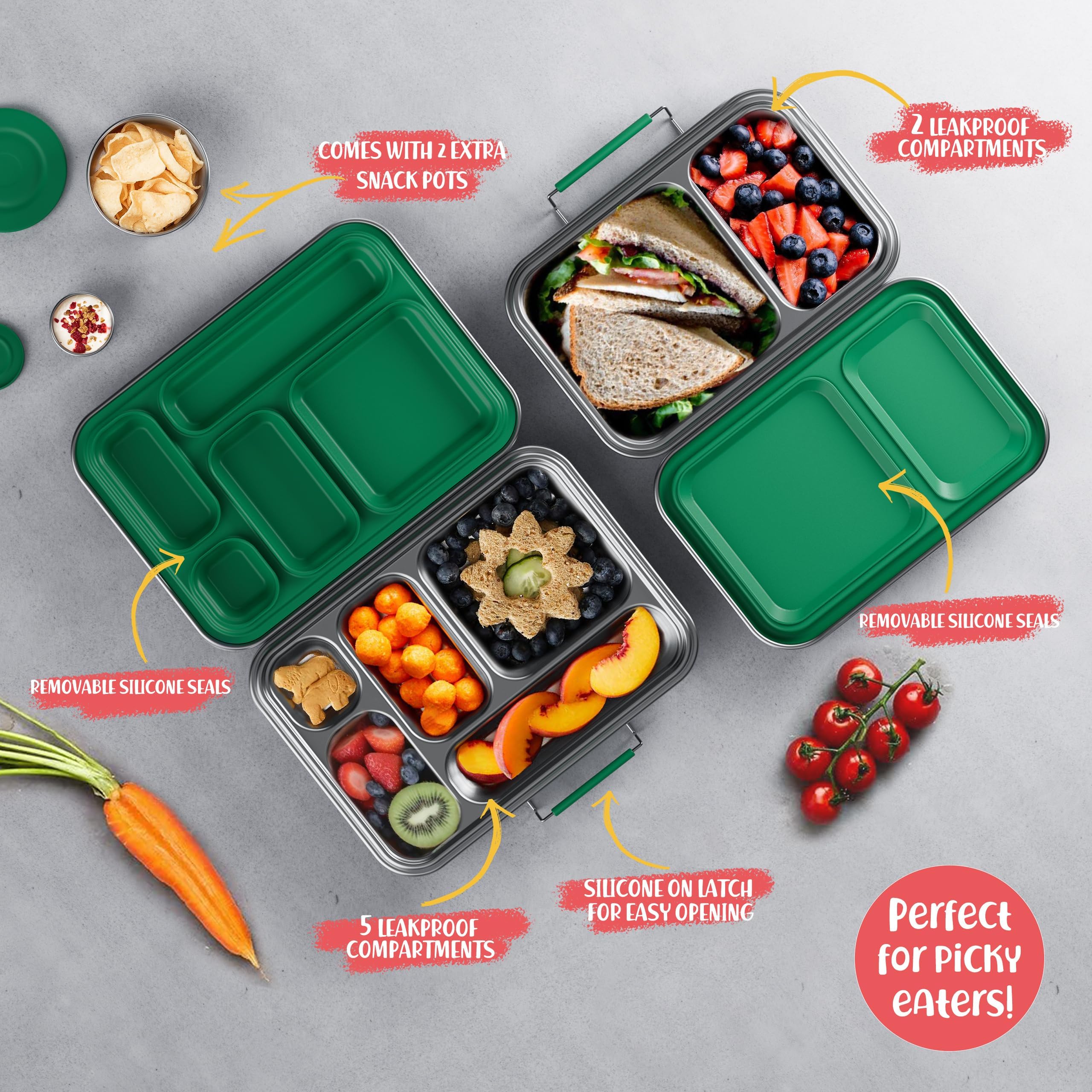 AOHEA bento para escuela y oficina, opción versátil para meriendas.