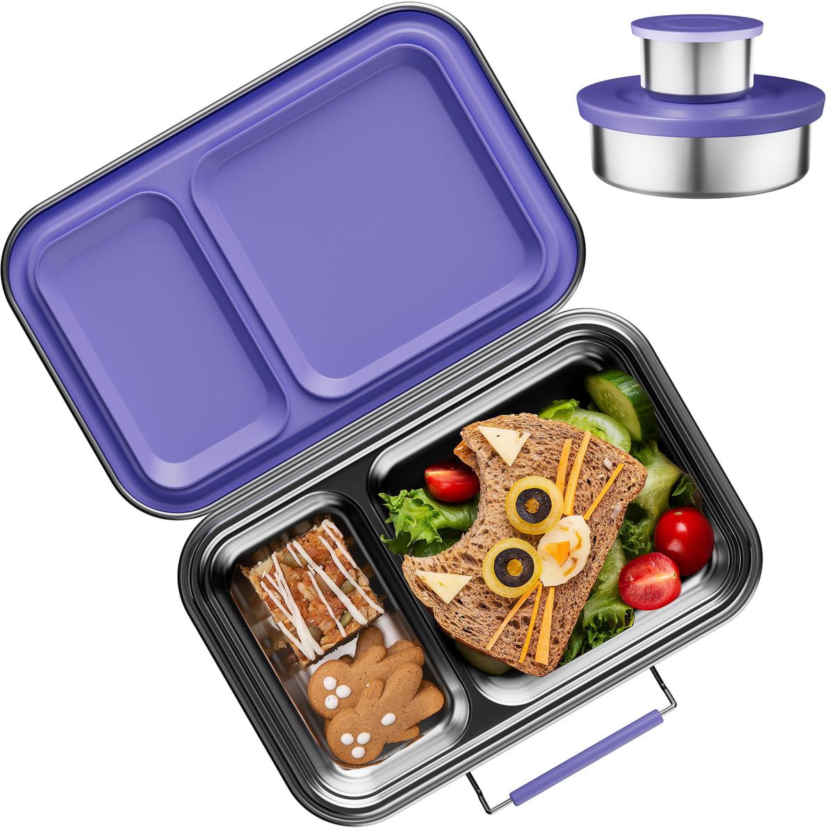 AOHEA lonchera para niños con dos compartimentos facilita separar comidas.