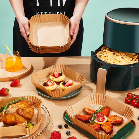 AOJOYS papel para cocinar en microondas y freidora de aire, práctico y limpio.