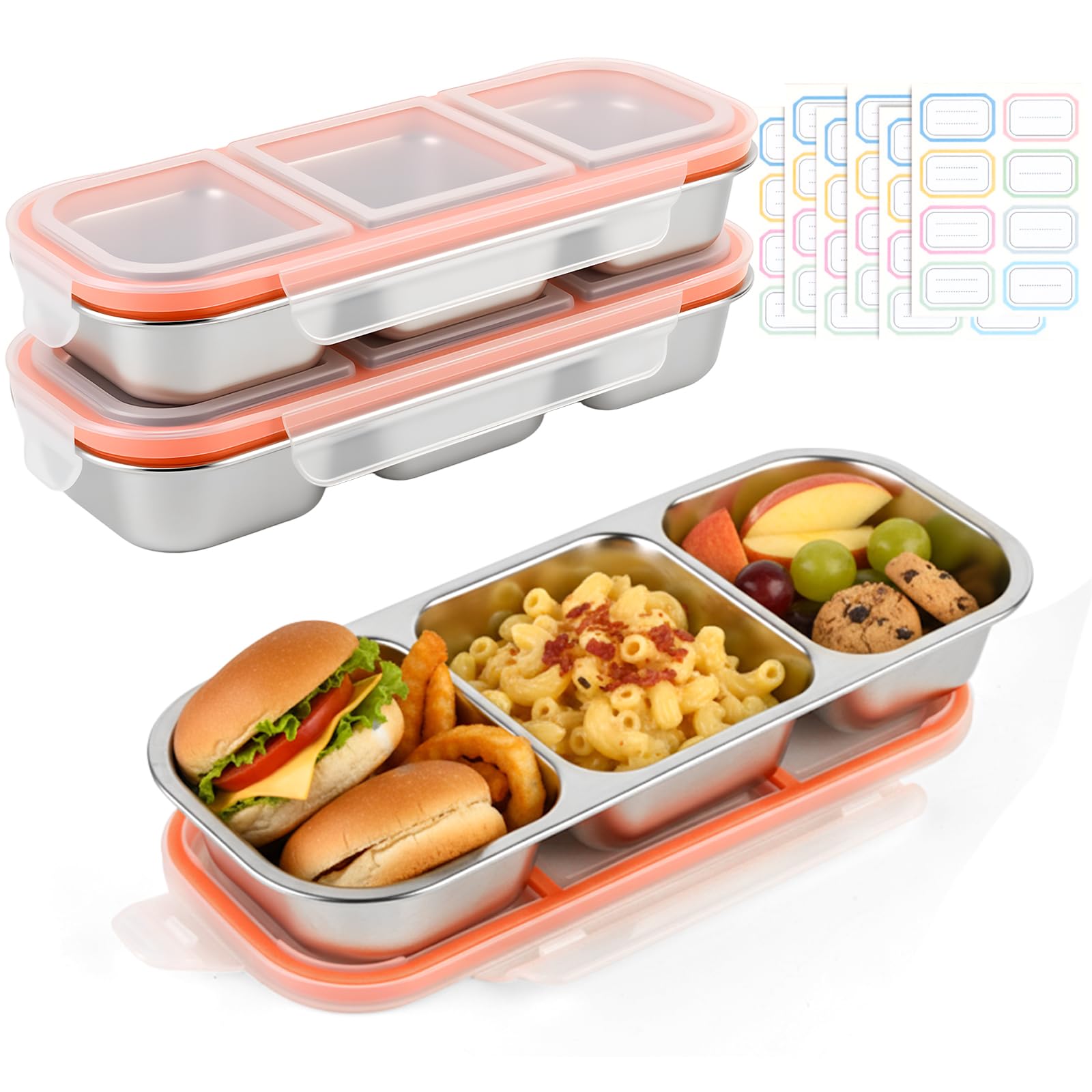 Aomeskoitoy: contenedores snack 2-pack de acero inoxidable, duraderos para meriendas en cualquier lugar