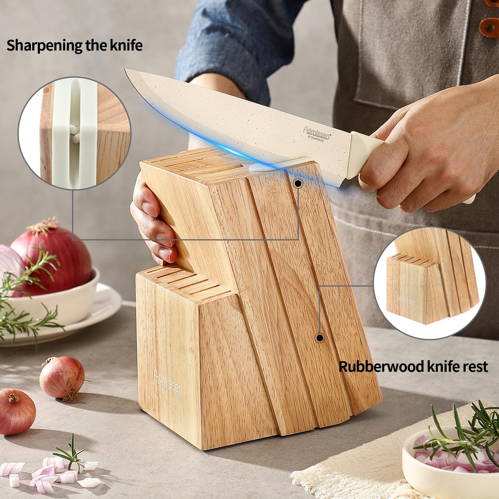 Cuchillo para lonchear Aomiesen 8 pulgadas para filetear carnes.