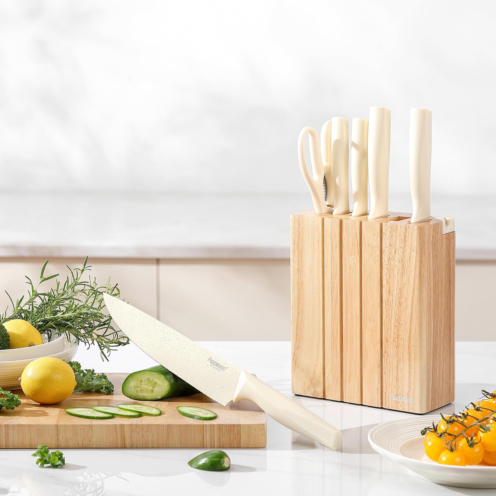 Cuchillo santoku Aomiesen de 7 pulgadas para verduras y carnes
