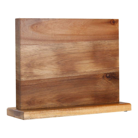 Soporte Aomiesen para cuchillos magnéticos en madera de acacia, organiza con seguridad.