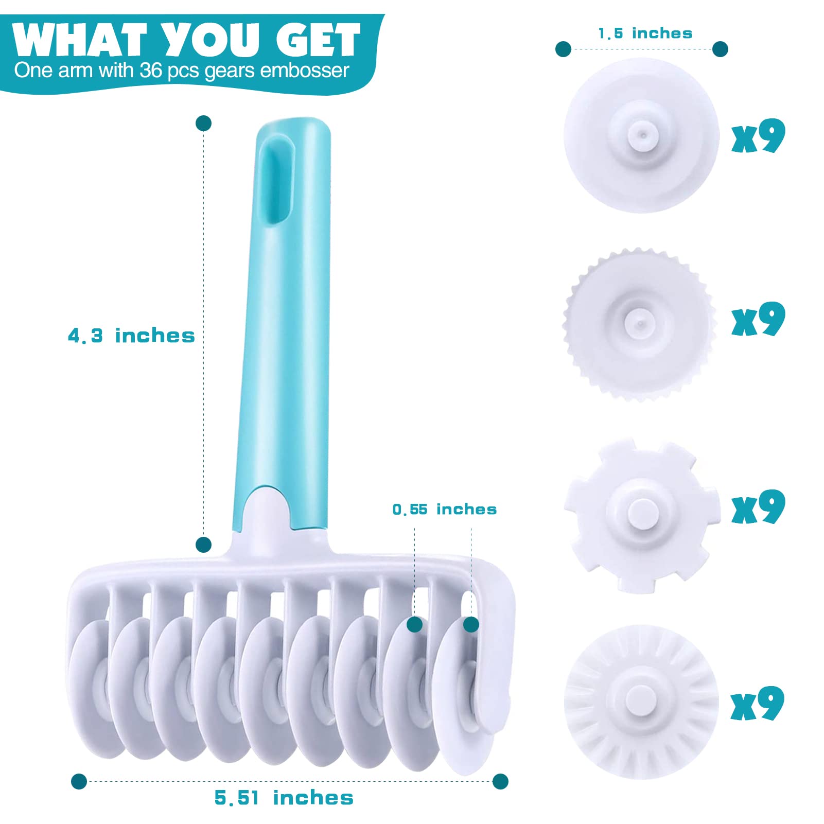 Aonagi ruedas cortadoras 4 estilos: bordes variados para horneados.