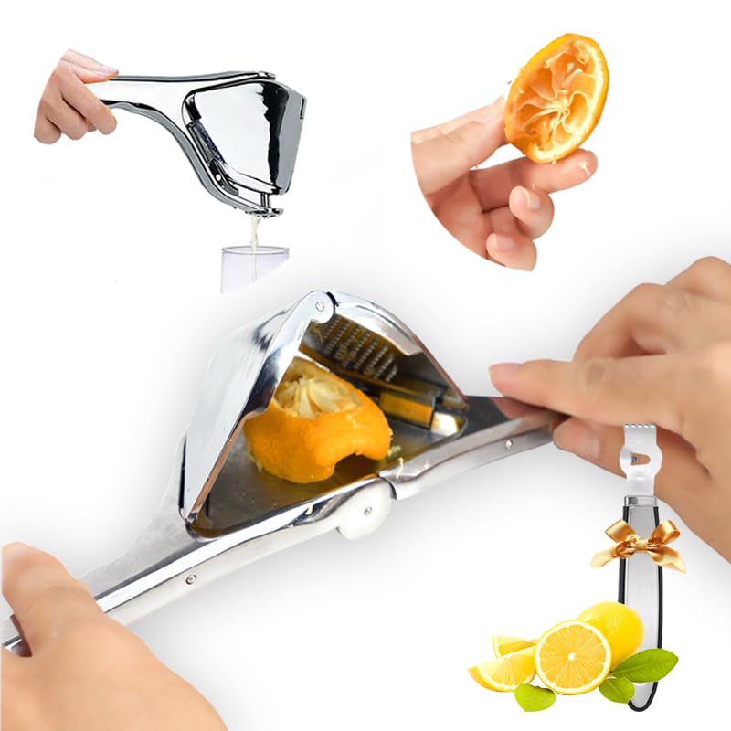 Aoocan exprimidor manual de acero inoxidable para limones, diseño compacto.