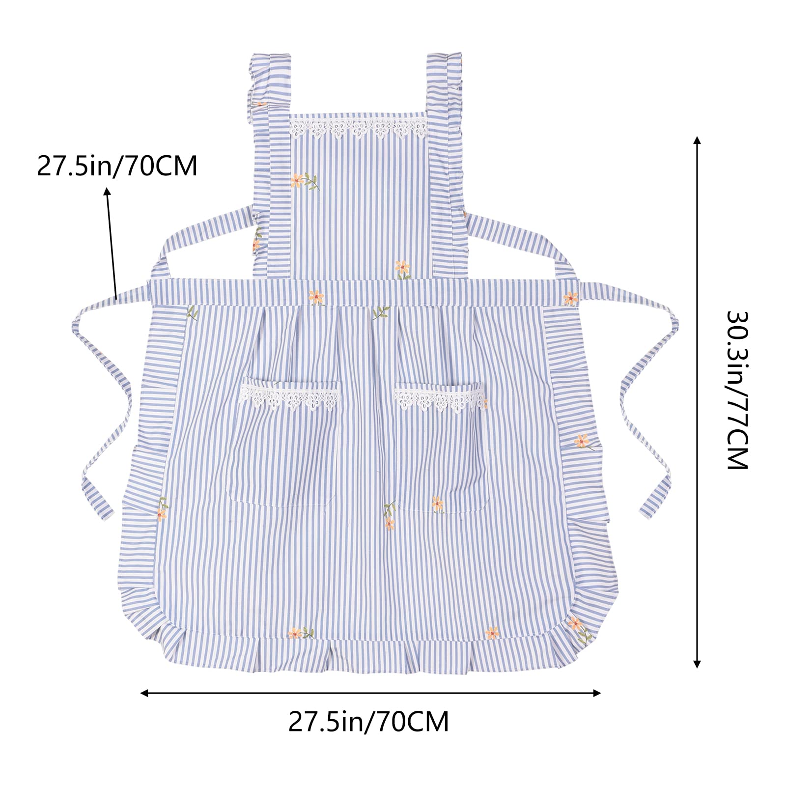Aoomzoon delantal diseño divertido en azul con rayas para regalar.