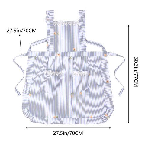 Aoomzoon delantal diseño divertido en azul con rayas para regalar.