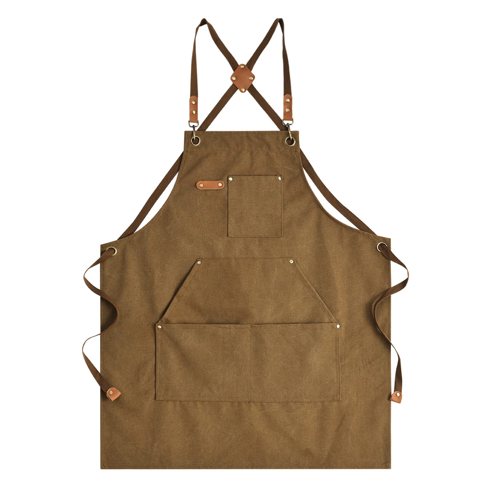 Aoomzoon delantal lona 16oz con espalda cruzada para mayor soporte.