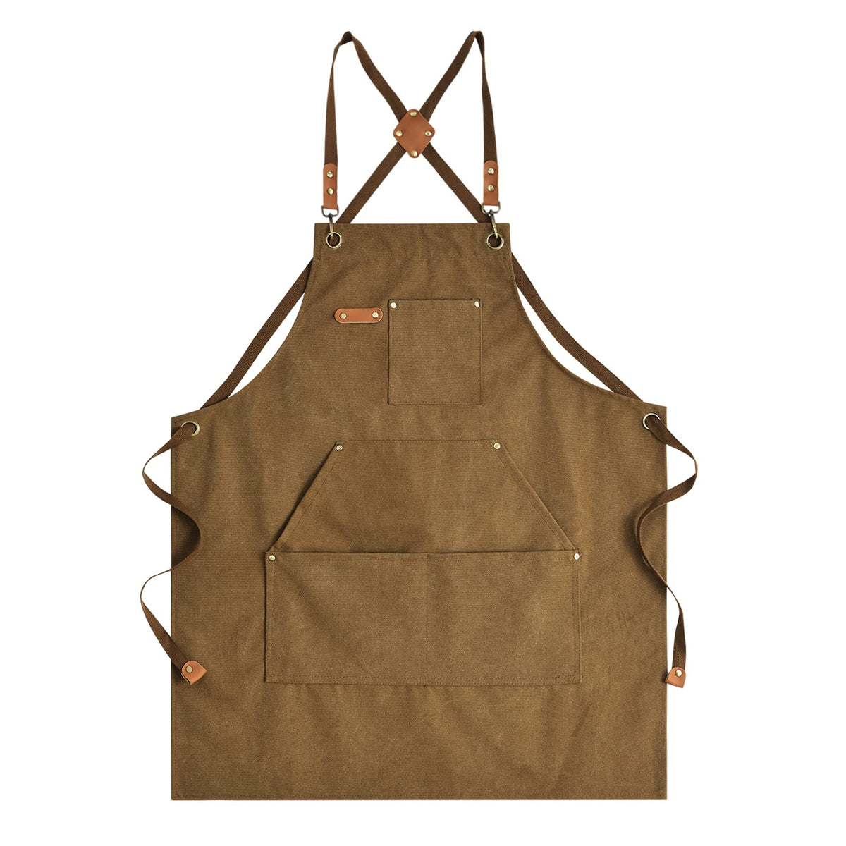 Aoomzoon delantal lona 16oz con espalda cruzada para mayor soporte.